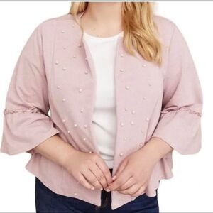 Lane Bryant Mauve Pearl Front Cardigan/Top Size 26/28 EUC Fairy Feminine